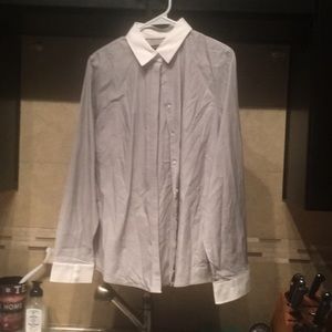 Grey and White Professional Button Down